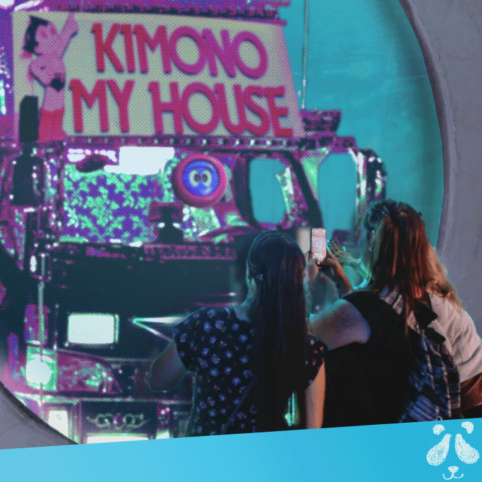 The cover art for Kimono My House, which shows a dekotora truck with the sign 